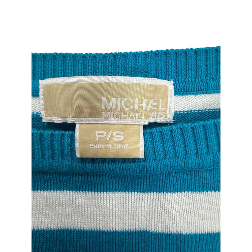 Michael Kors Striped Boat Neck 3/4 Sleeve Sweater Blouse Top Womens P/S - Picture 4 of 10